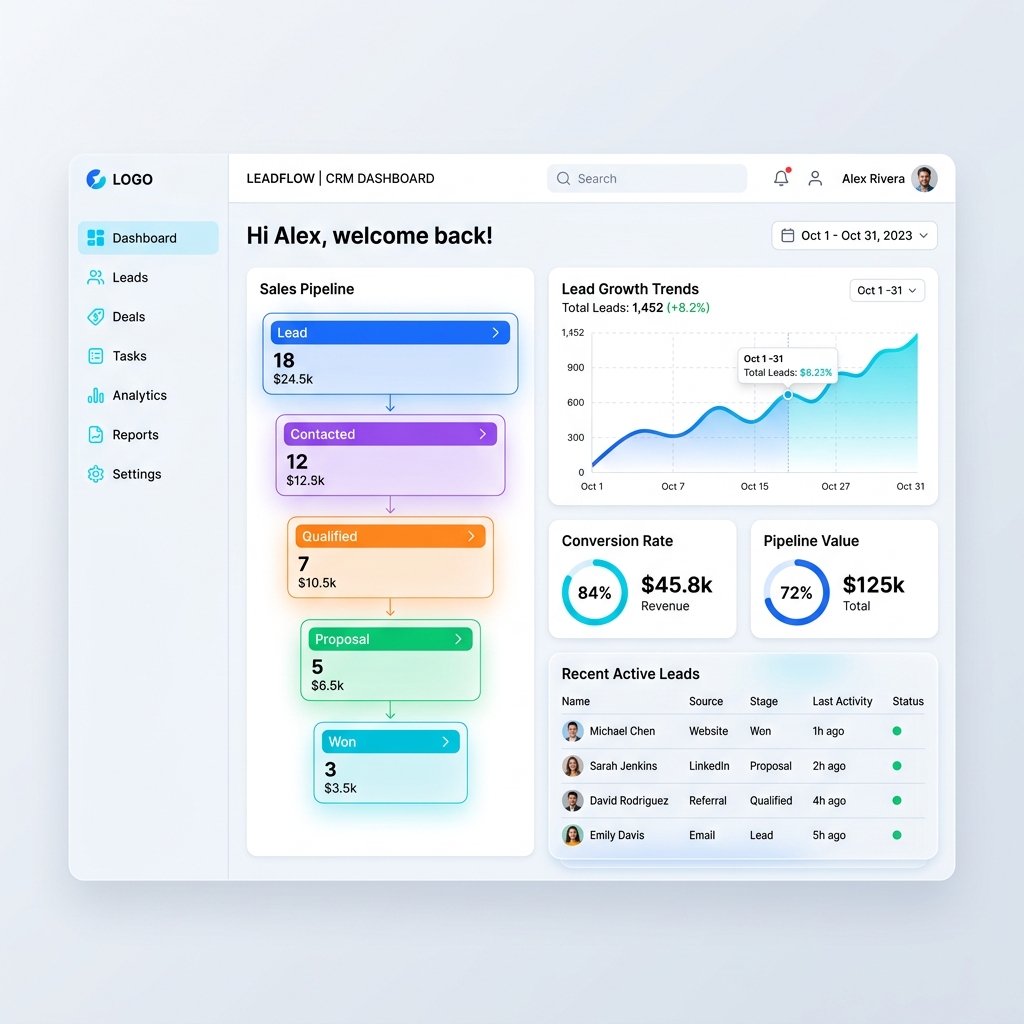LeadXP Dashboard Mockup